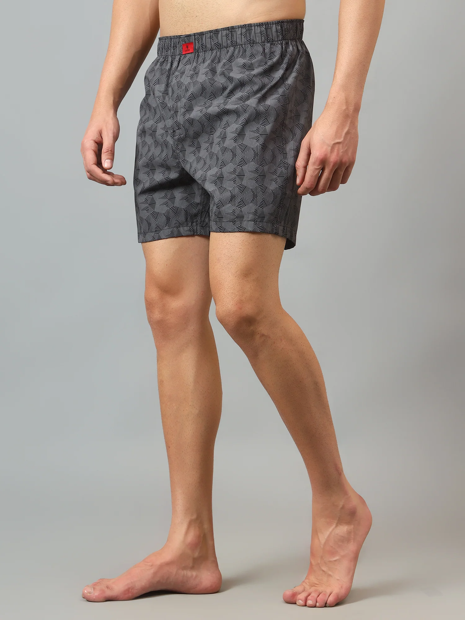 Men's Grey Printed Boxer - Image 4