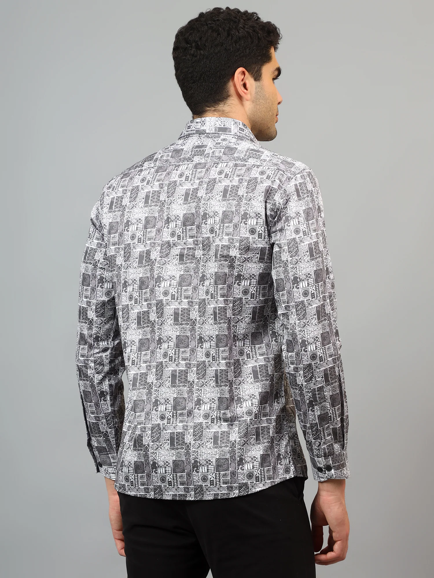 Formal Shirt for Men l Breathable & Soft with Color Fastness Regular Fit Spread Collar Neck Cotton Fabric Printed Pattern - Image 2