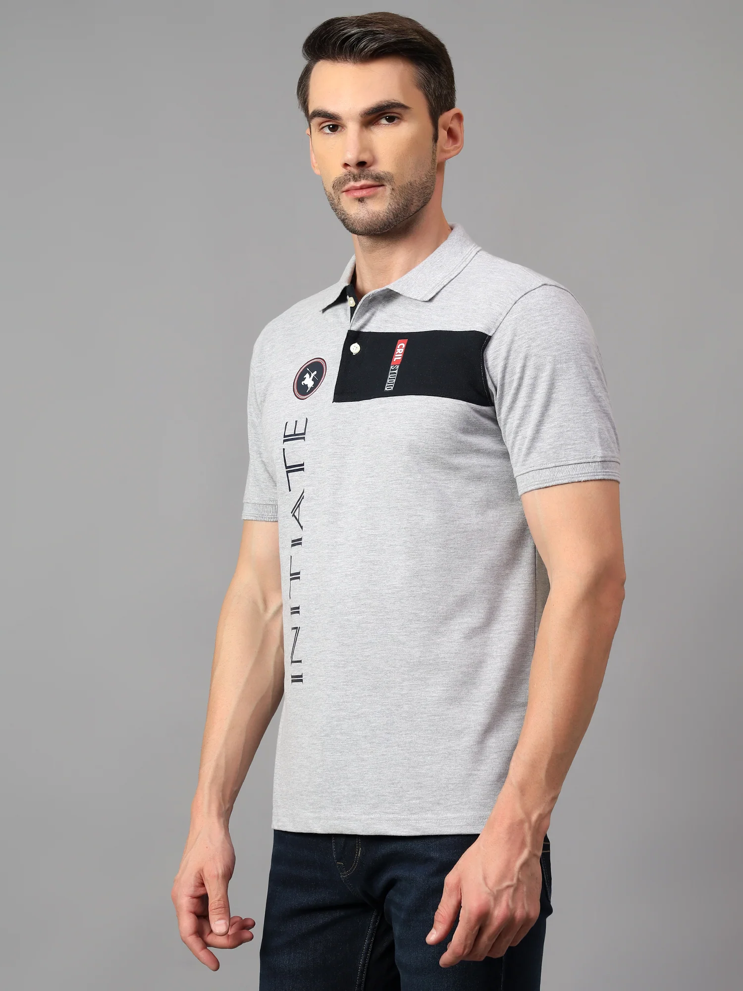 T-Shirt for Men | Breathable & Soft with Color Fastness Regular Fit Polo Neck Poly Cotton Fabric Printed Pattern - Image 4