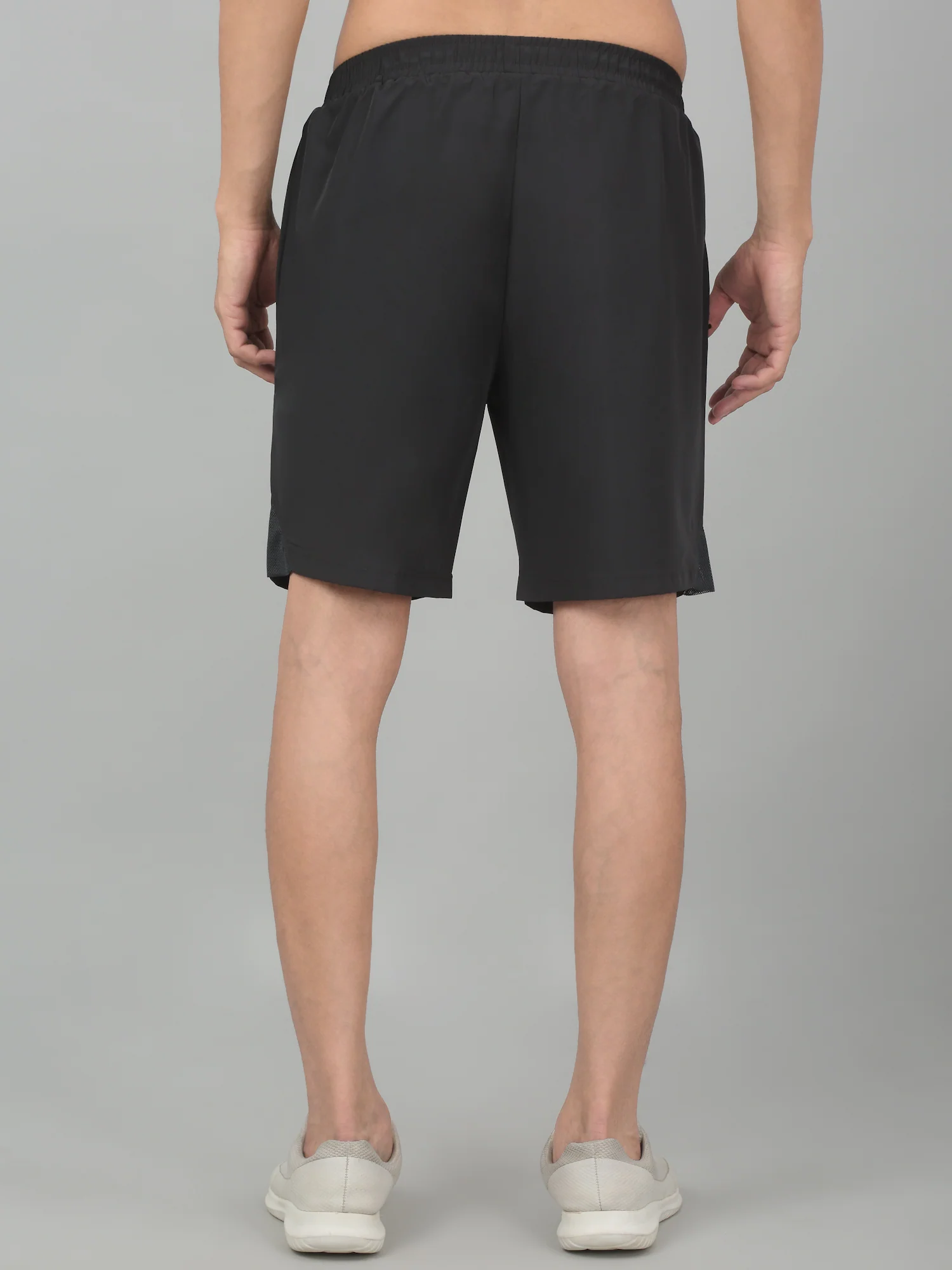 Men's Grey Solid Activewear Shorts - Image 2