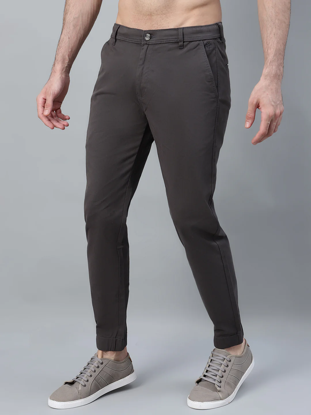 Men's Grey Solid Casual Jogger - Image 3
