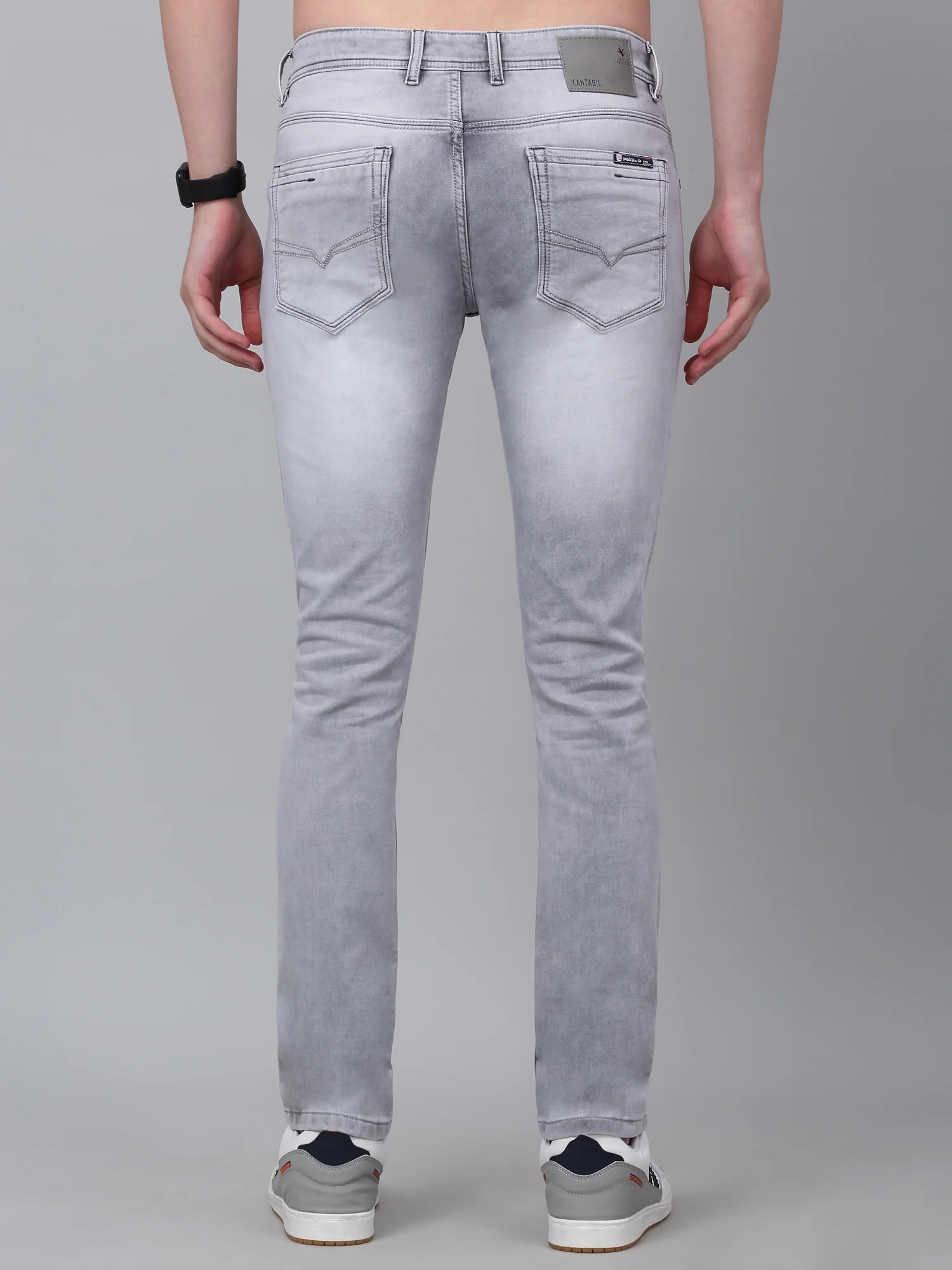 Denim Jeans for Men l Breathable & Soft with Color Fastness Ultra Narrow Fit Cotton Fabric Solid Pattern Button Closure - Image 2