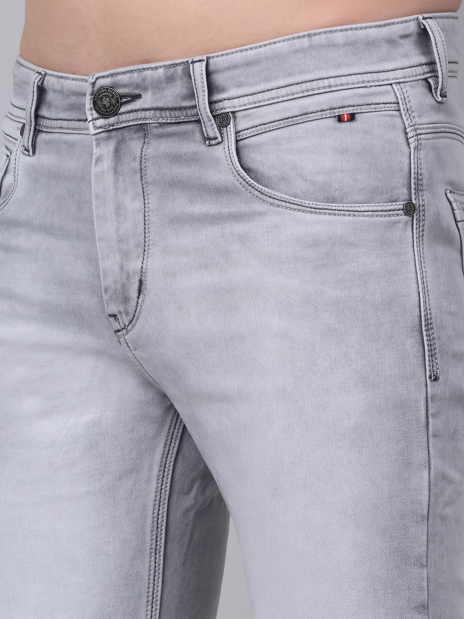 Denim Jeans for Men l Breathable & Soft with Color Fastness Ultra Narrow Fit Cotton Fabric Solid Pattern Button Closure - Image 5