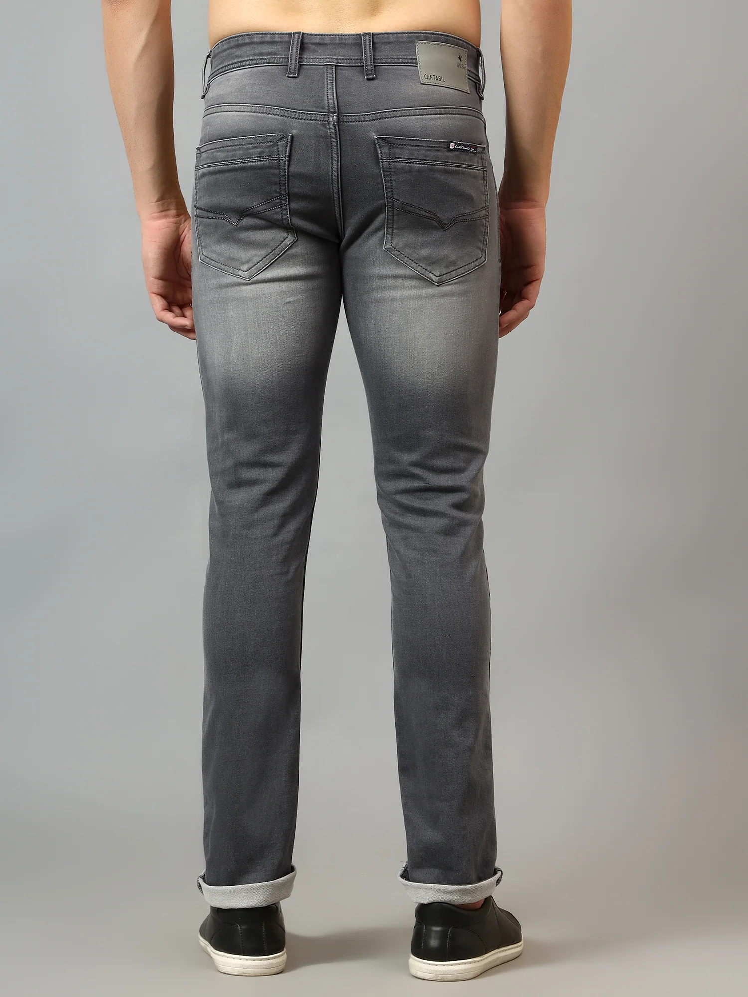 Denim Jeans for Men l Breathable & Soft with Color Fastness Ultra Narrow Fit Cotton Fabric Solid Pattern Button Closure - Image 2