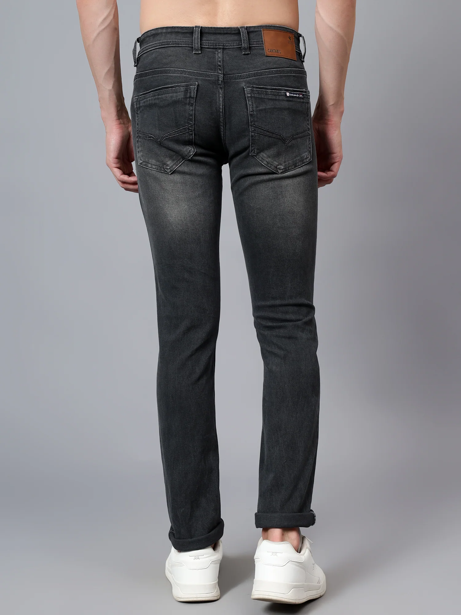 Denim Jeans for Men l Breathable & Soft with Color Fastness Ultra Narrow Fit Cotton Fabric Solid Pattern Button Closure - Image 2