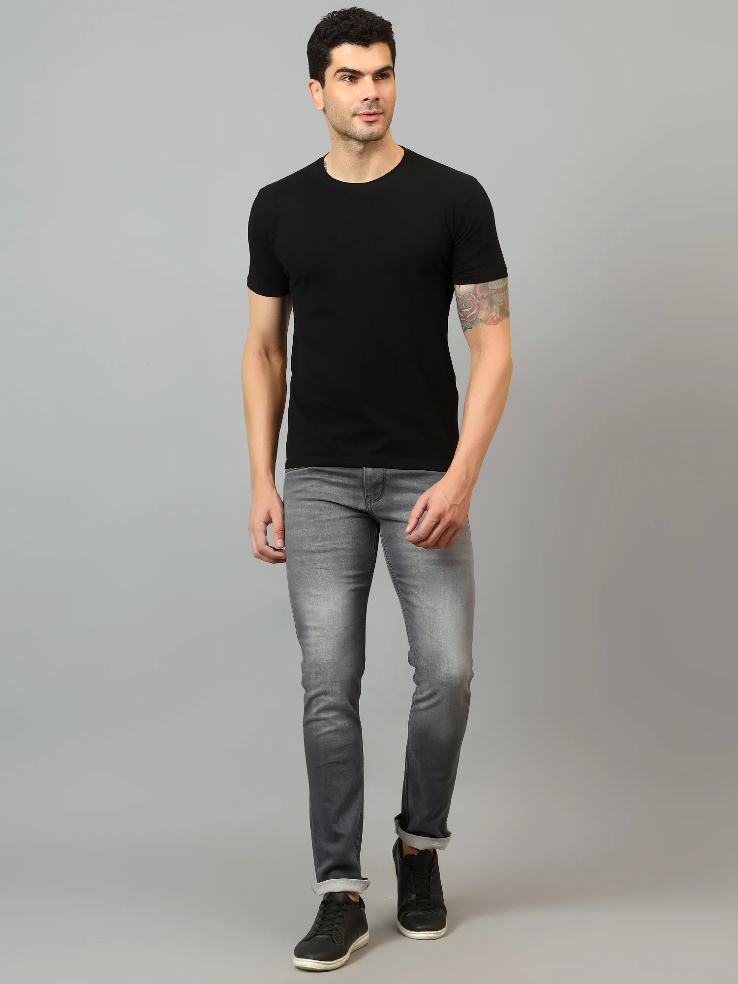 Denim Jeans for Men l Breathable & Soft with Color Fastness Ultra Narrow Fit Cotton Fabric Solid Pattern Button Closure - Image 6