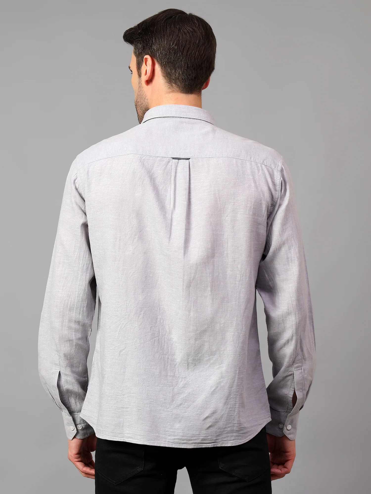 Casual Shirt for Men | Breathable & Soft with Color Fastness Regular Fit Spread Collar Neck Cotton Fabric Solid Pattern - Image 2