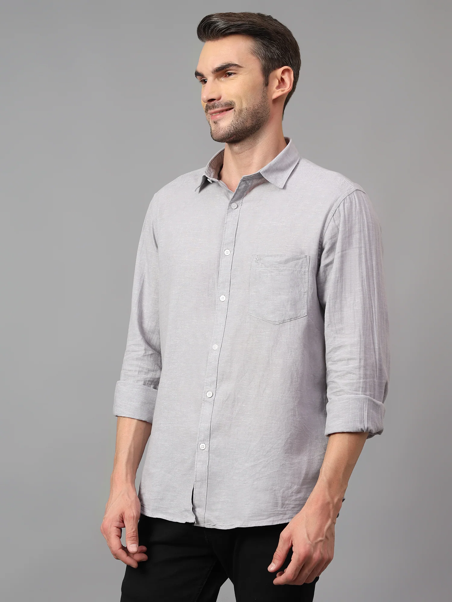 Casual Shirt for Men | Breathable & Soft with Color Fastness Regular Fit Spread Collar Neck Cotton Fabric Solid Pattern - Image 4