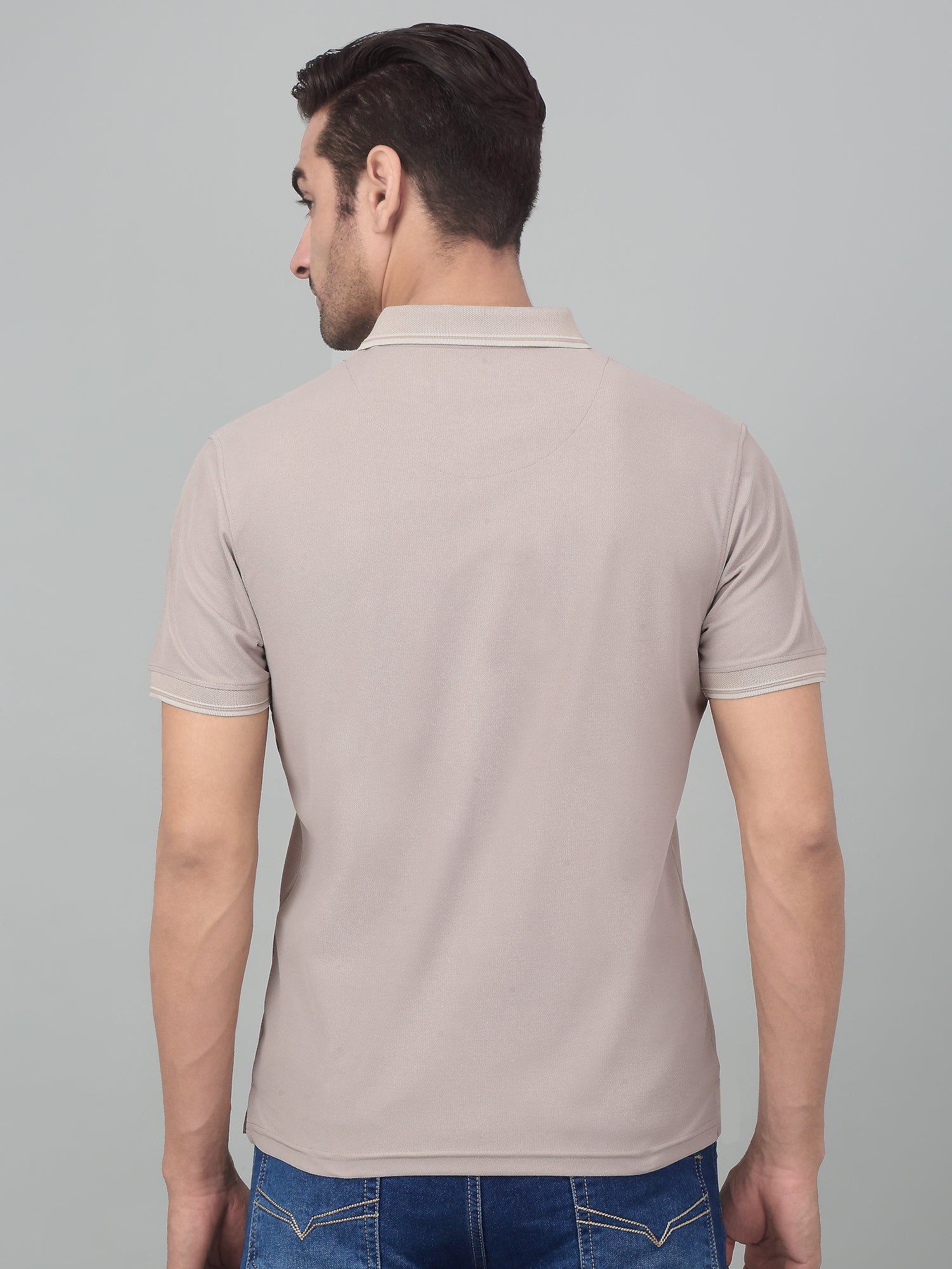 T-Shirt for Men | Breathable & Soft with Color Fastness Regular Fit Polo Neck Polyester Fabric Solid Pattern - Image 2