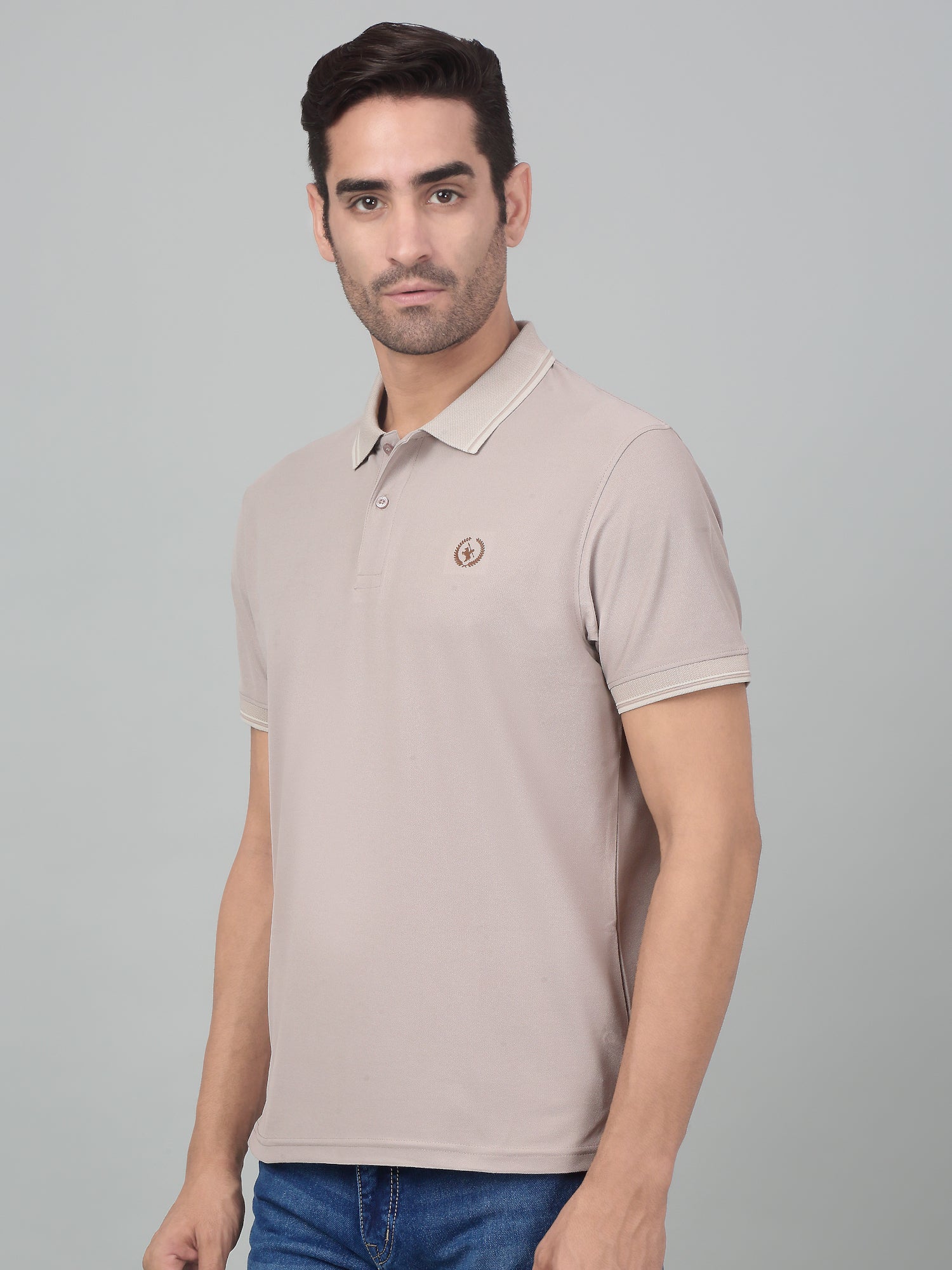 T-Shirt for Men | Breathable & Soft with Color Fastness Regular Fit Polo Neck Polyester Fabric Solid Pattern - Image 3