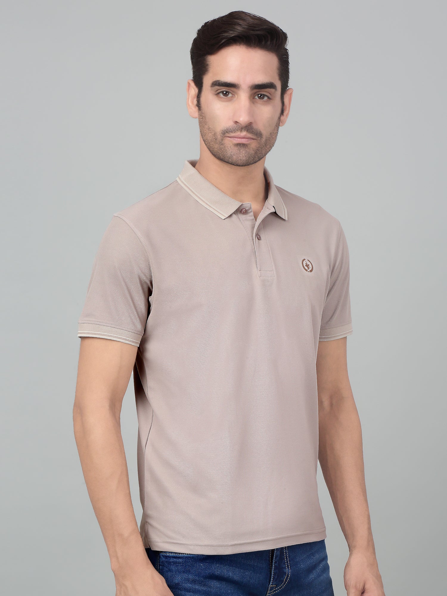 T-Shirt for Men | Breathable & Soft with Color Fastness Regular Fit Polo Neck Polyester Fabric Solid Pattern - Image 4