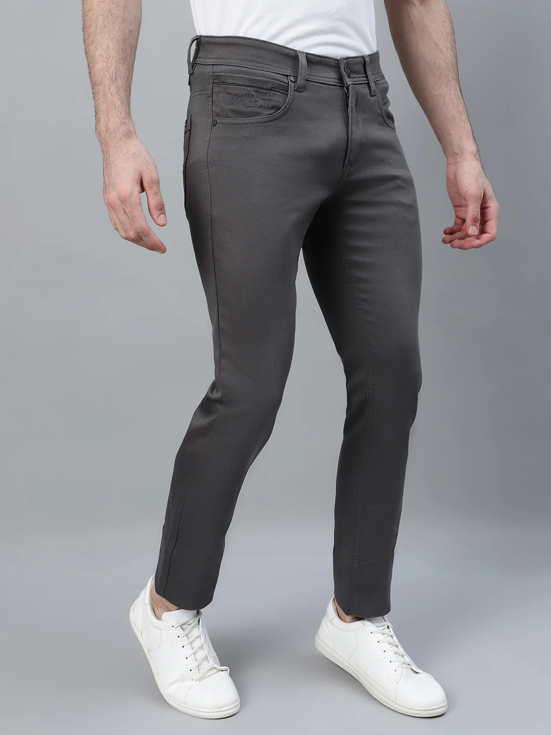 Casual Trouser for Men | Breathable & Soft with Color Fastness Regular Fit Cotton Blend Fabric Solid Pattern Button Closure - Image 4