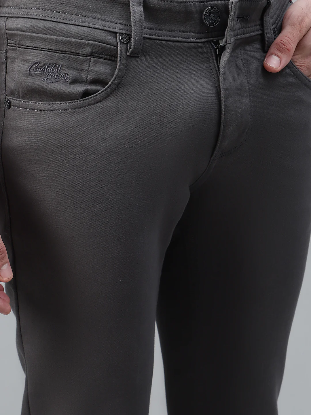 Casual Trouser for Men | Breathable & Soft with Color Fastness Regular Fit Cotton Blend Fabric Solid Pattern Button Closure - Image 5