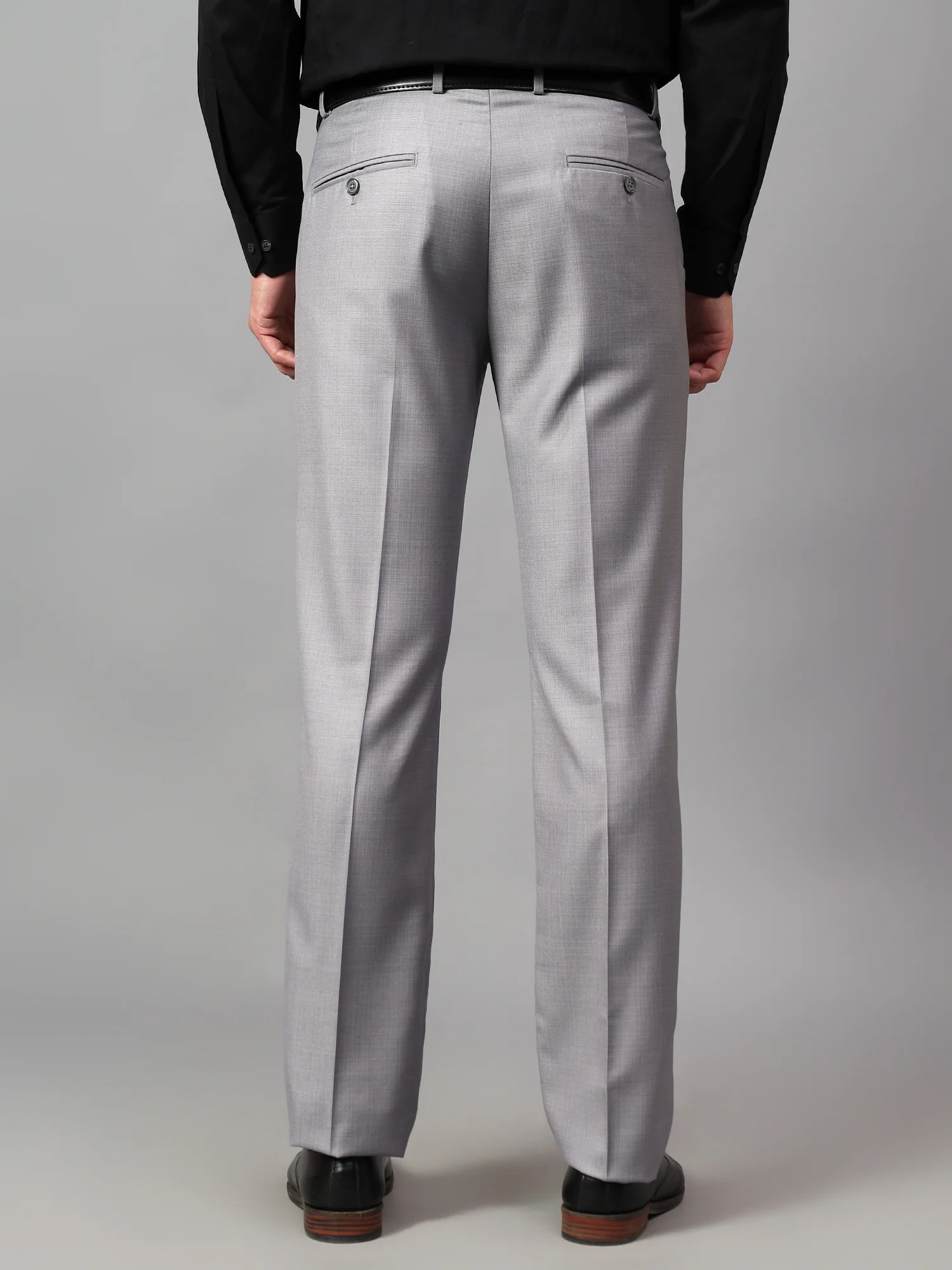 Formal Trouser for Men | Breathable & Soft with Color Fastness Regular Fit Terry Rayon Fabric Self Design Pattern Hook & Eye Closure - Image 2
