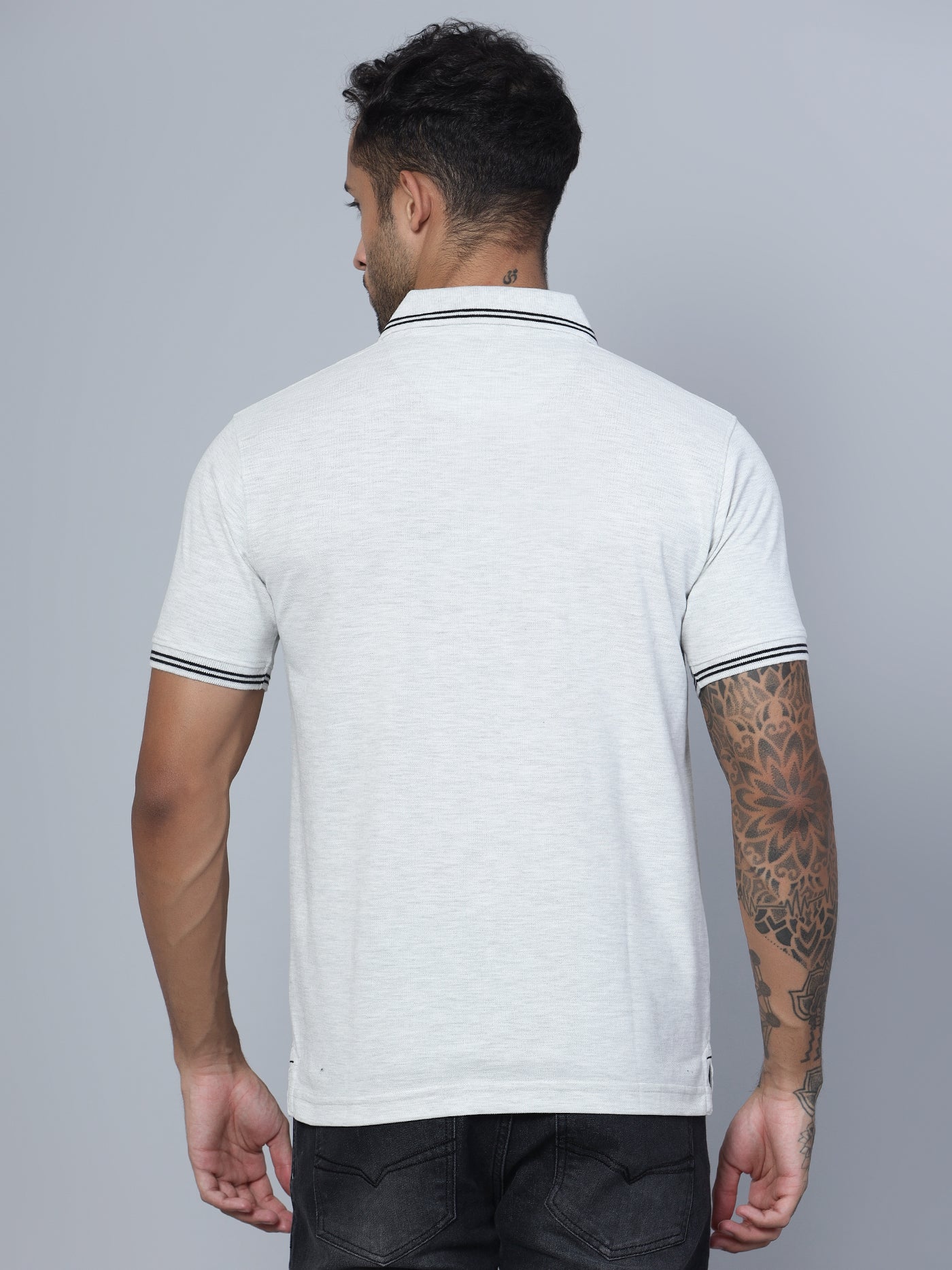 T-Shirt for Men | Breathable & Soft with Color Fastness Regular Fit Polo Neck Poly Cotton Fabric Solid Pattern - Image 4