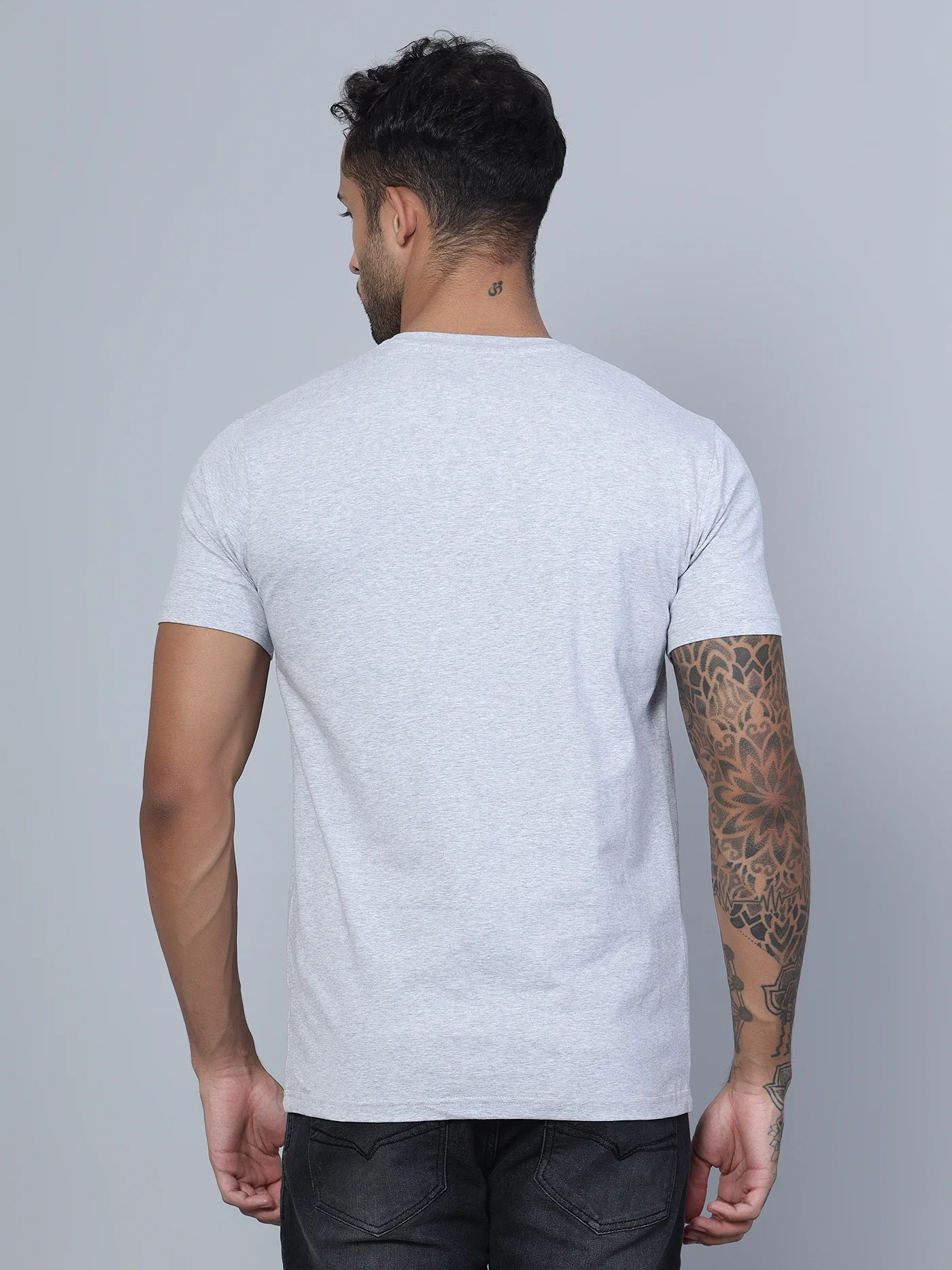 T-Shirt for Men | Breathable & Soft with Color Fastness Regular Fit Round Neck Cotton Blend Fabric Printed Pattern - Image 4