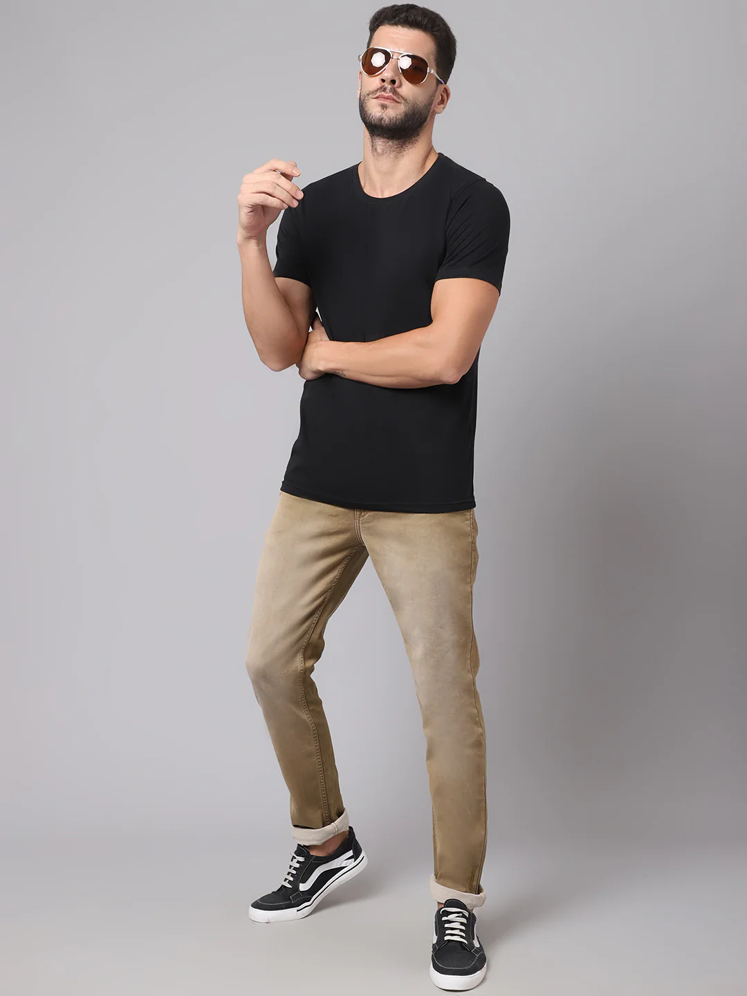 Denim Jeans for Men l Breathable & Soft with Color Fastness Ultra Narrow Fit Cotton Fabric Solid Pattern Button Closure - Image 5