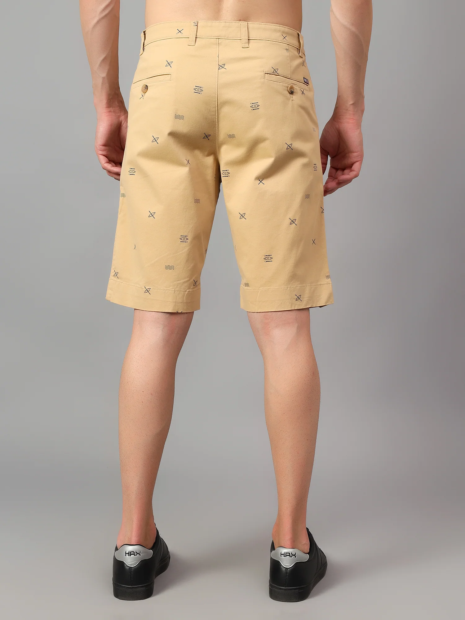 Men's Khaki Printed Above Knee Bermuda - Image 2