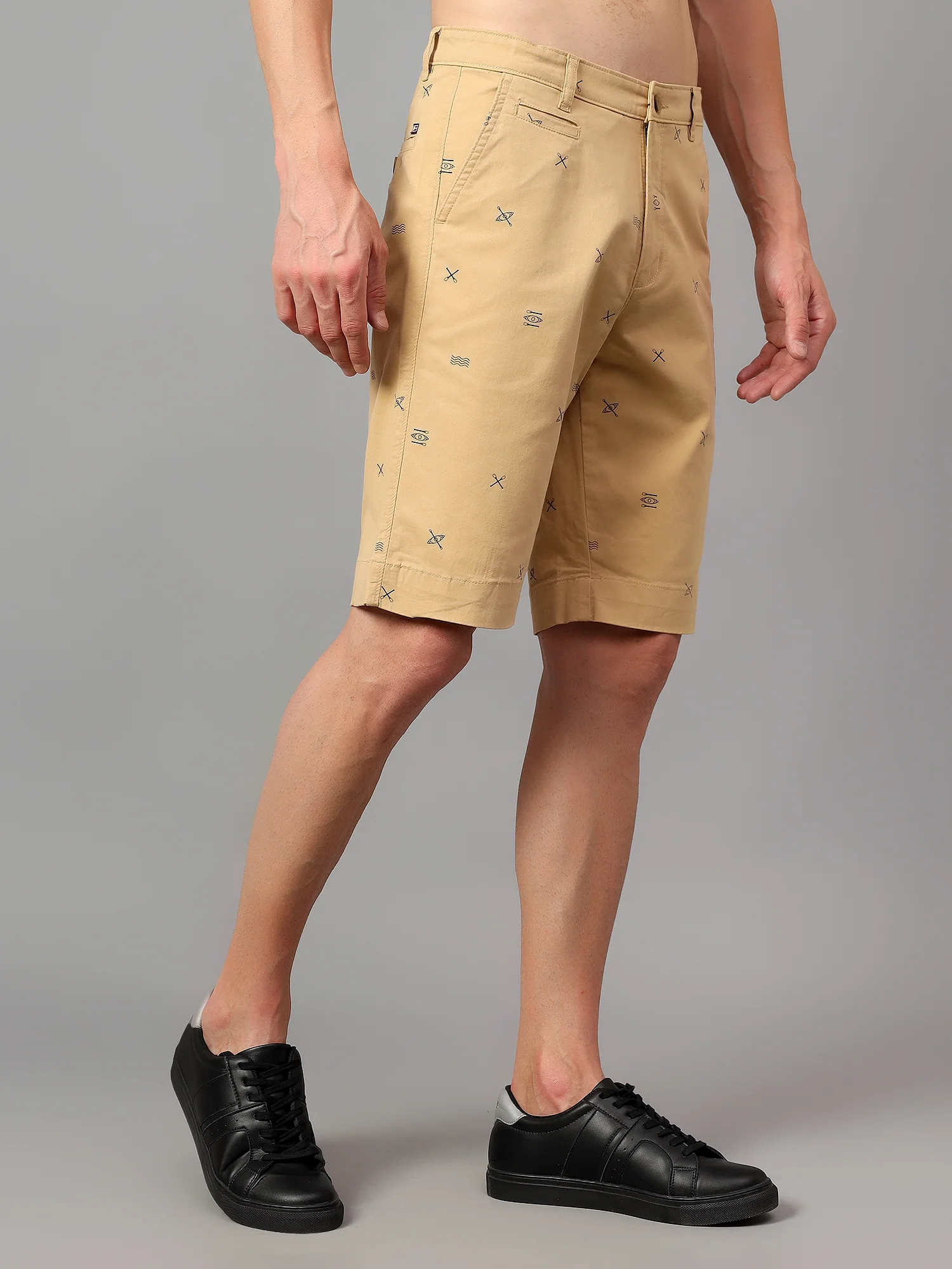 Men's Khaki Printed Above Knee Bermuda - Image 3