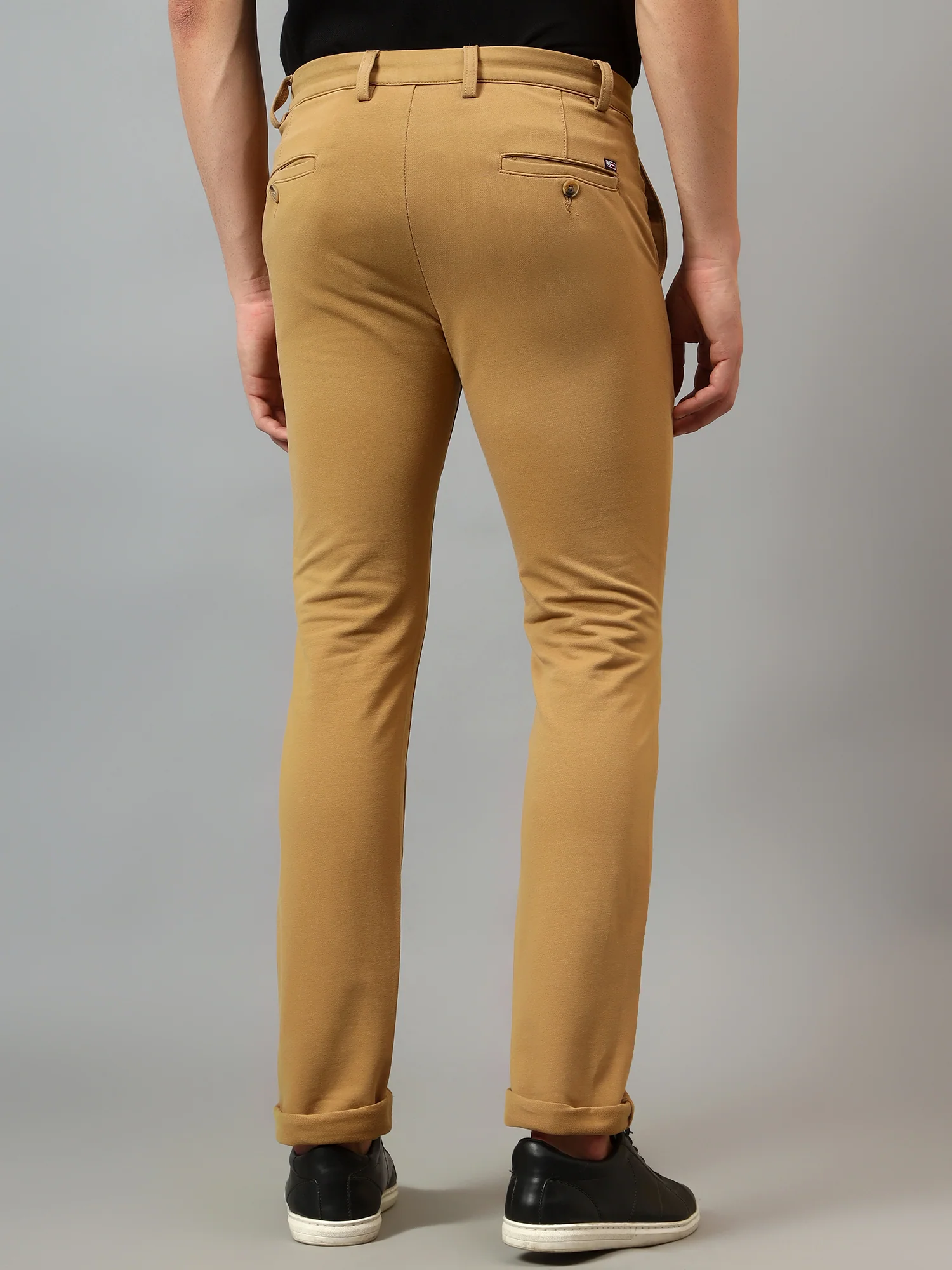Men's Casual Flat front Khaki  Trousers - Image 2