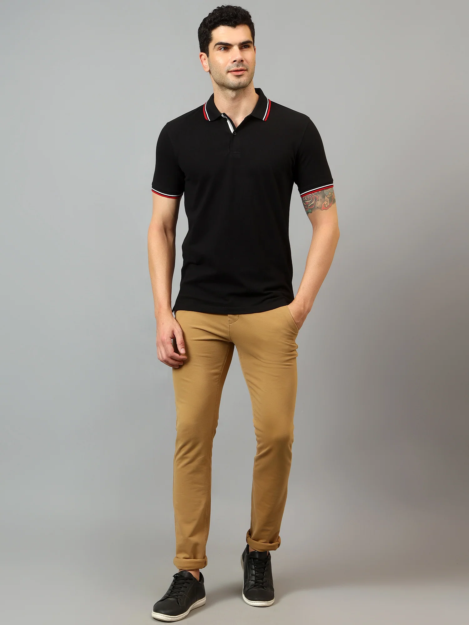 Men's Casual Flat front Khaki  Trousers - Image 6