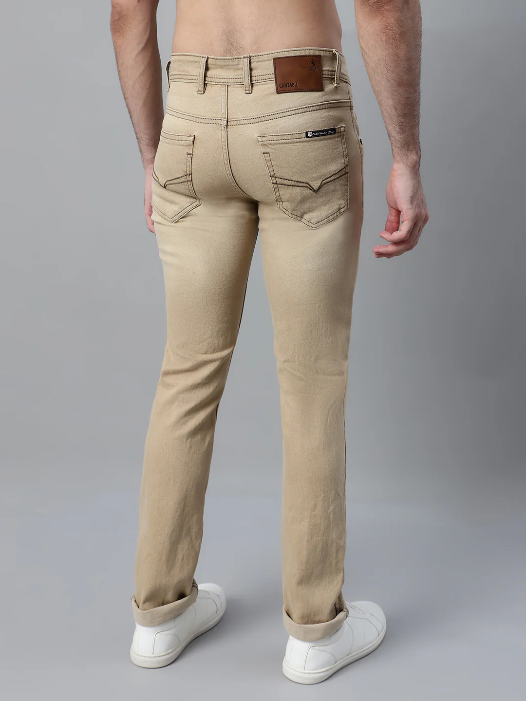 Denim Jeans for Men l Breathable & Soft with Color Fastness Ultra Narrow Fit Cotton Fabric Solid Pattern Button Closure - Image 2