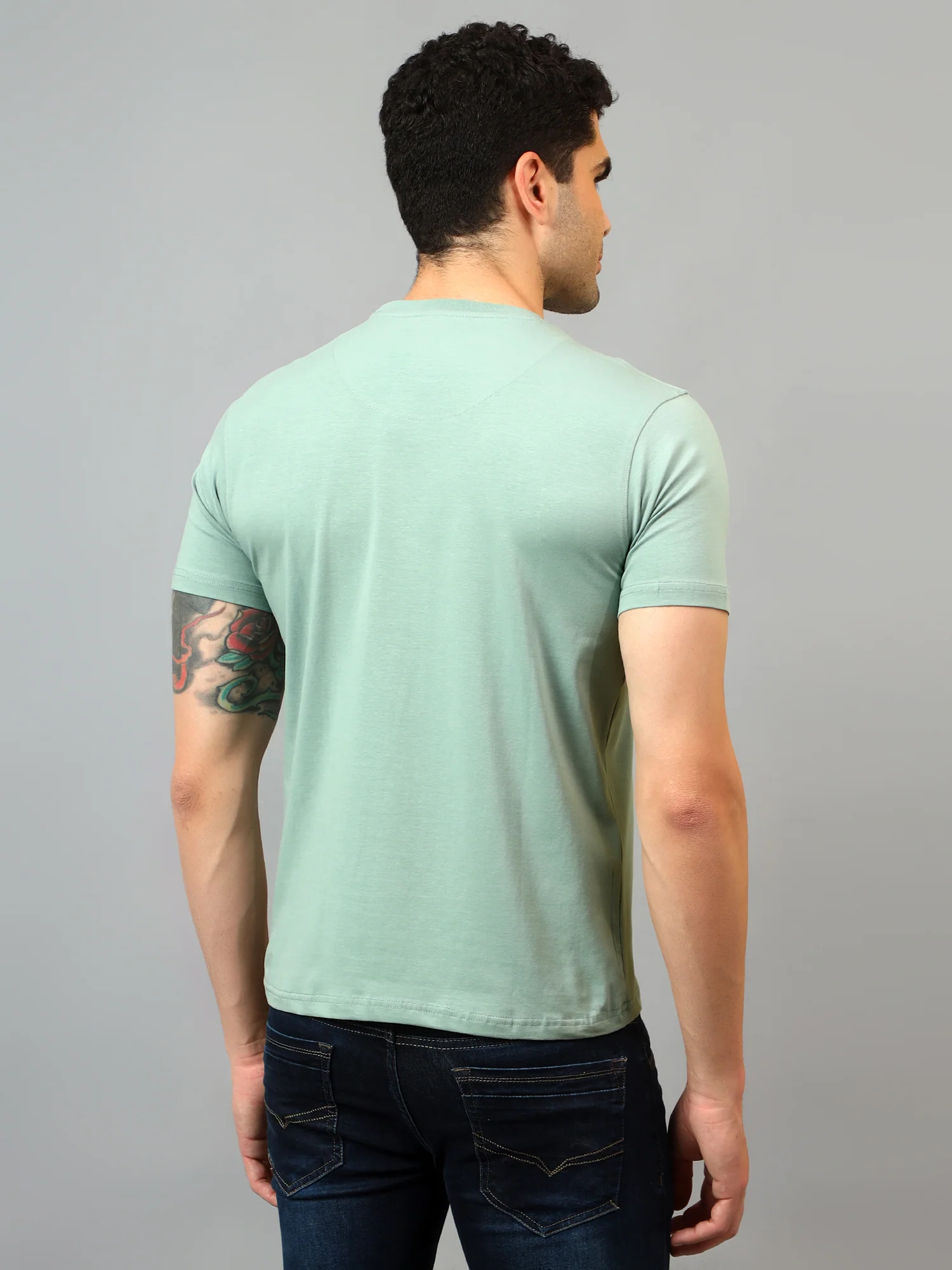 T-Shirt for Men | Breathable & Soft with Color Fastness Regular Fit Round Neck Cotton Blend Fabric Printed Pattern - Image 2
