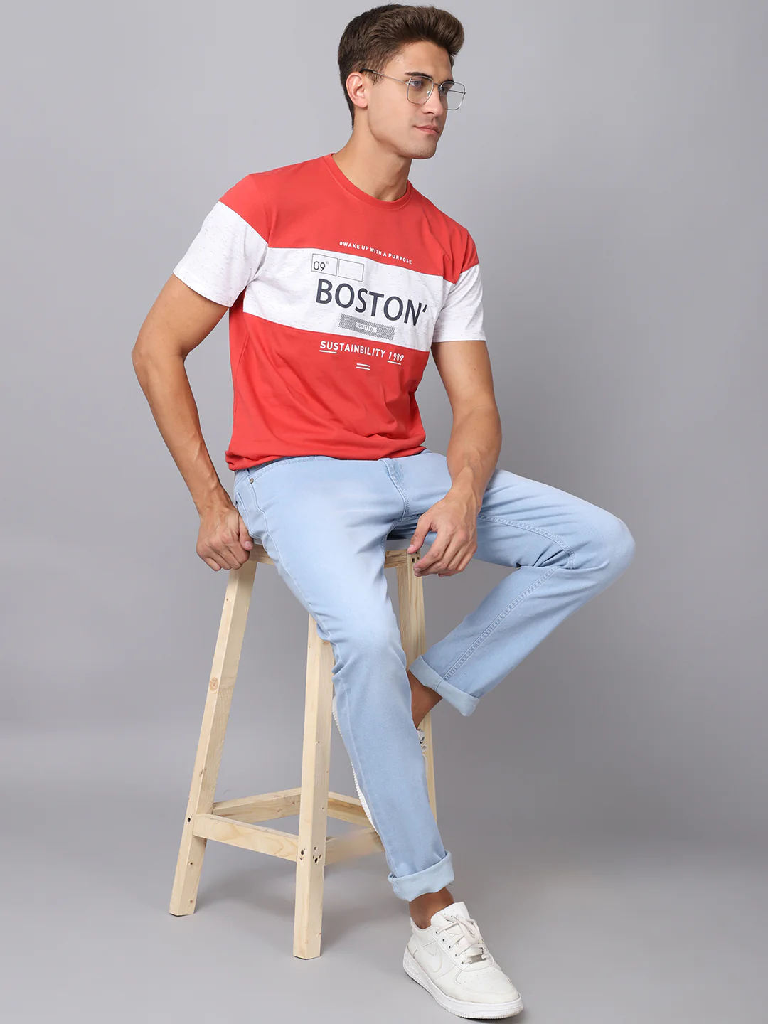 Denim Jeans for Men l Breathable & Soft with Color Fastness Ultra Narrow Fit Cotton Fabric Solid Pattern Button Closure - Image 5