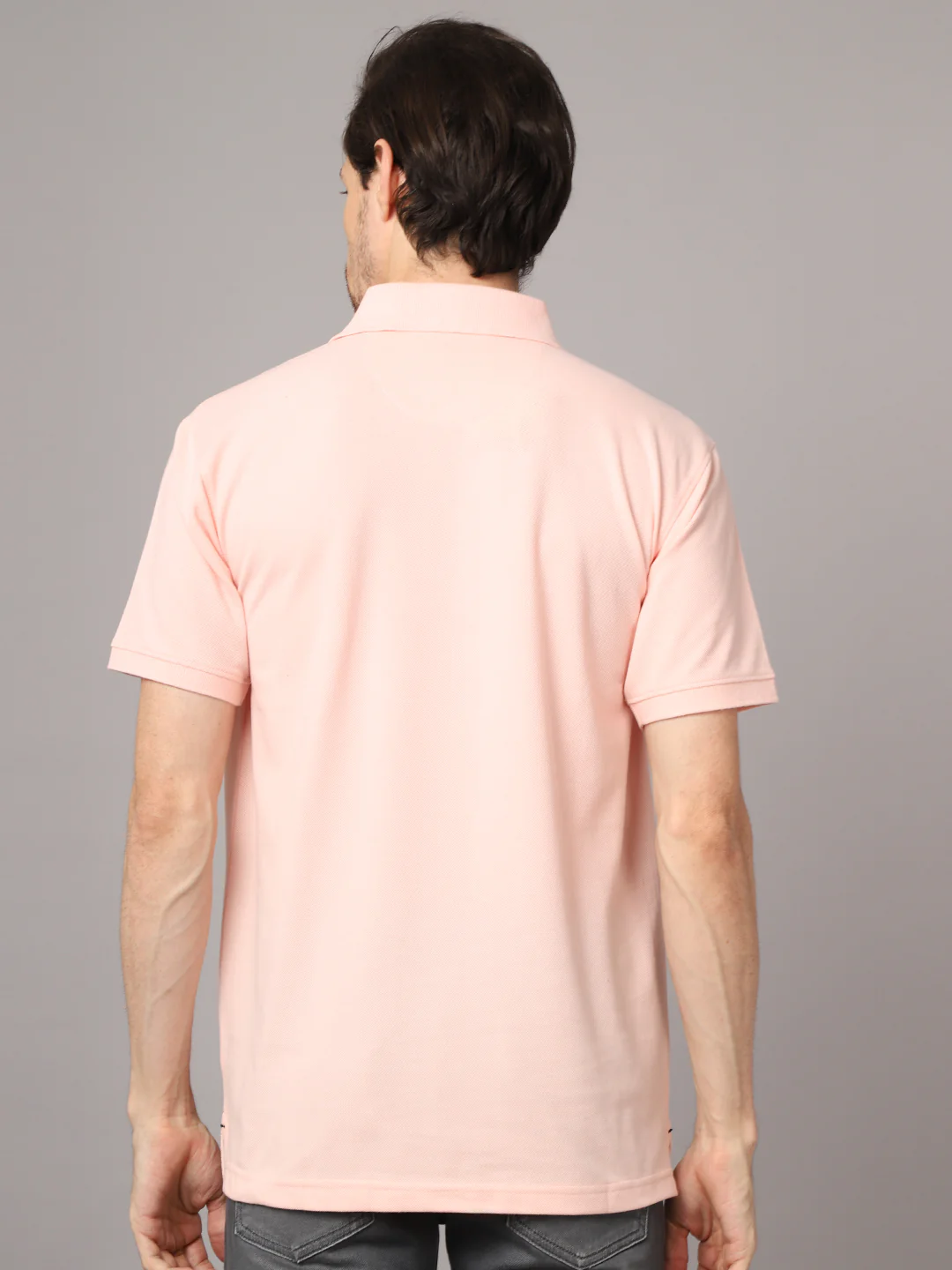T-Shirt for Men | Breathable & Soft with Color Fastness Regular Fit Polo Neck Poly Cotton Fabric Solid Pattern - Image 3