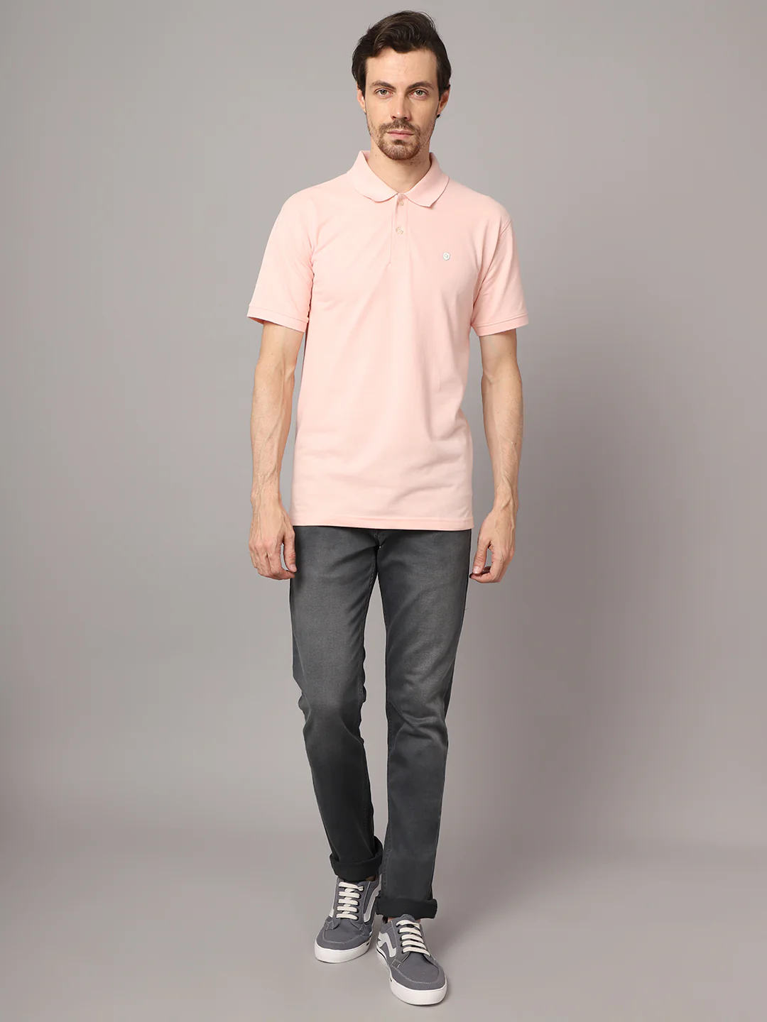 T-Shirt for Men | Breathable & Soft with Color Fastness Regular Fit Polo Neck Poly Cotton Fabric Solid Pattern - Image 4