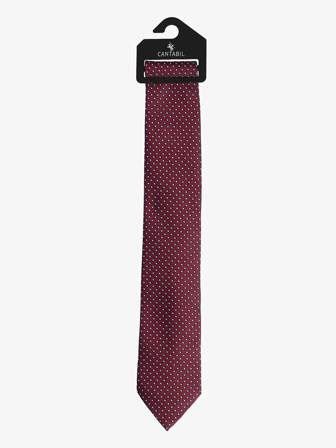 Cantabil Men's Maroon Dotted Printed Broad Tie - Image 2