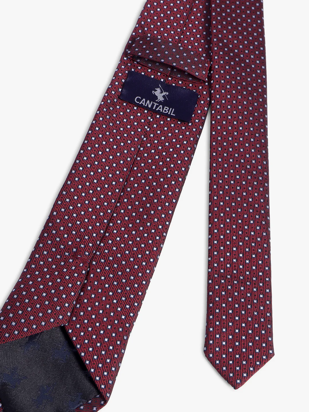 Cantabil Men's Maroon Dotted Printed Broad Tie - Image 3