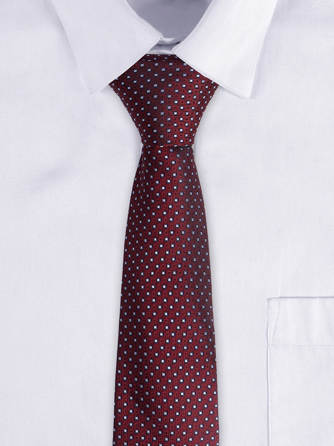 Cantabil Men's Maroon Dotted Printed Broad Tie - Image 6