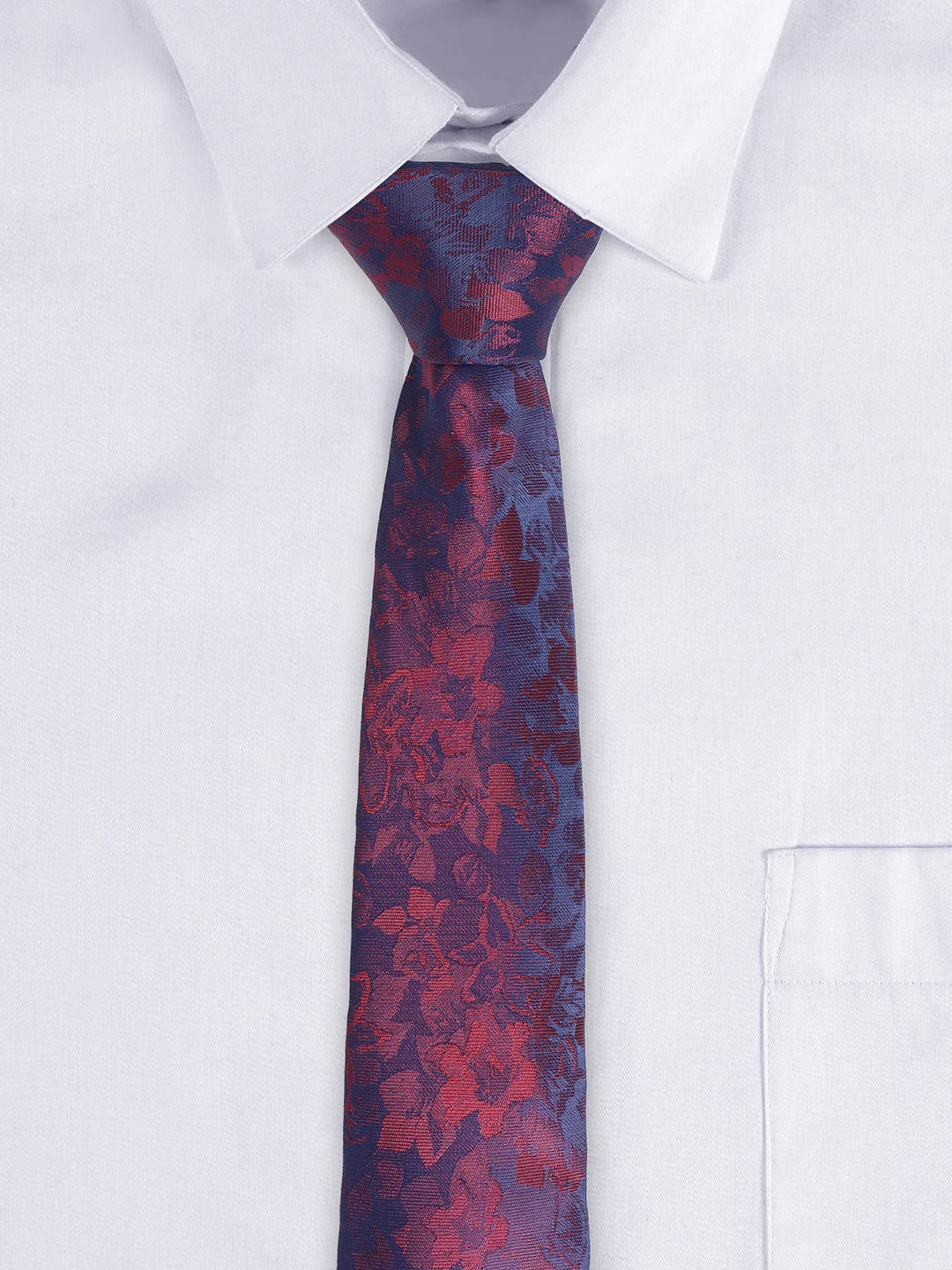 Cantabil Men's Maroon Floral Printed Broad Tie - Image 2