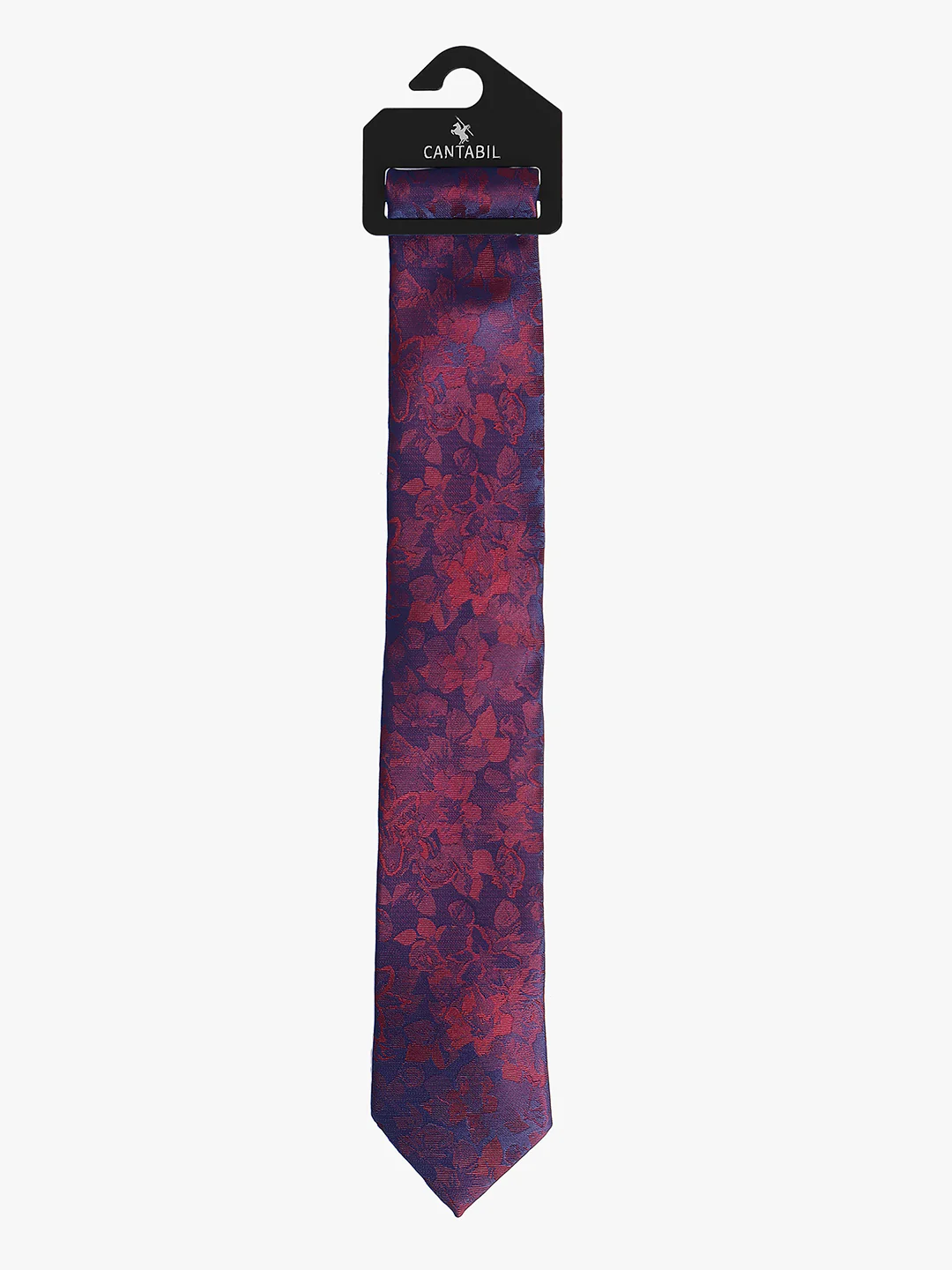 Cantabil Men's Maroon Floral Printed Broad Tie - Image 3