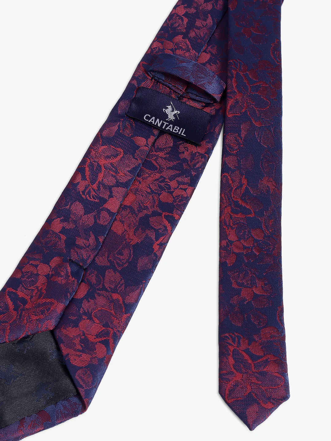Cantabil Men's Maroon Floral Printed Broad Tie - Image 4