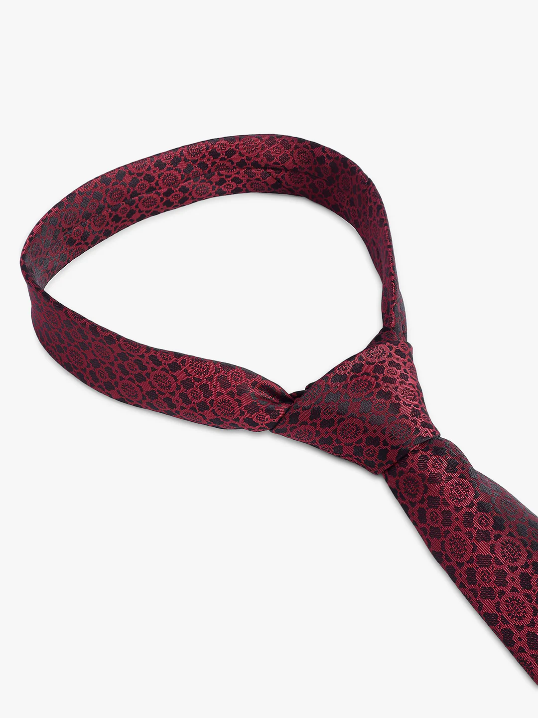 Cantabil Men's Maroon Floral Printed Broad Tie - Image 6