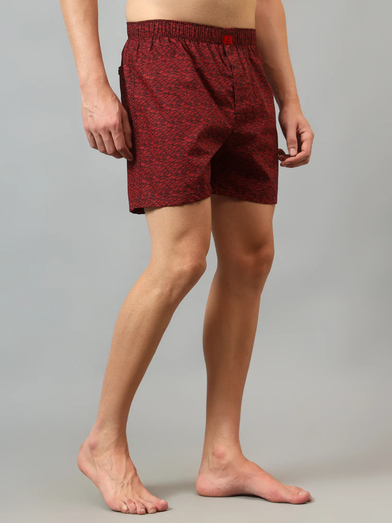 Men's Maroon Printed Boxer - Image 3