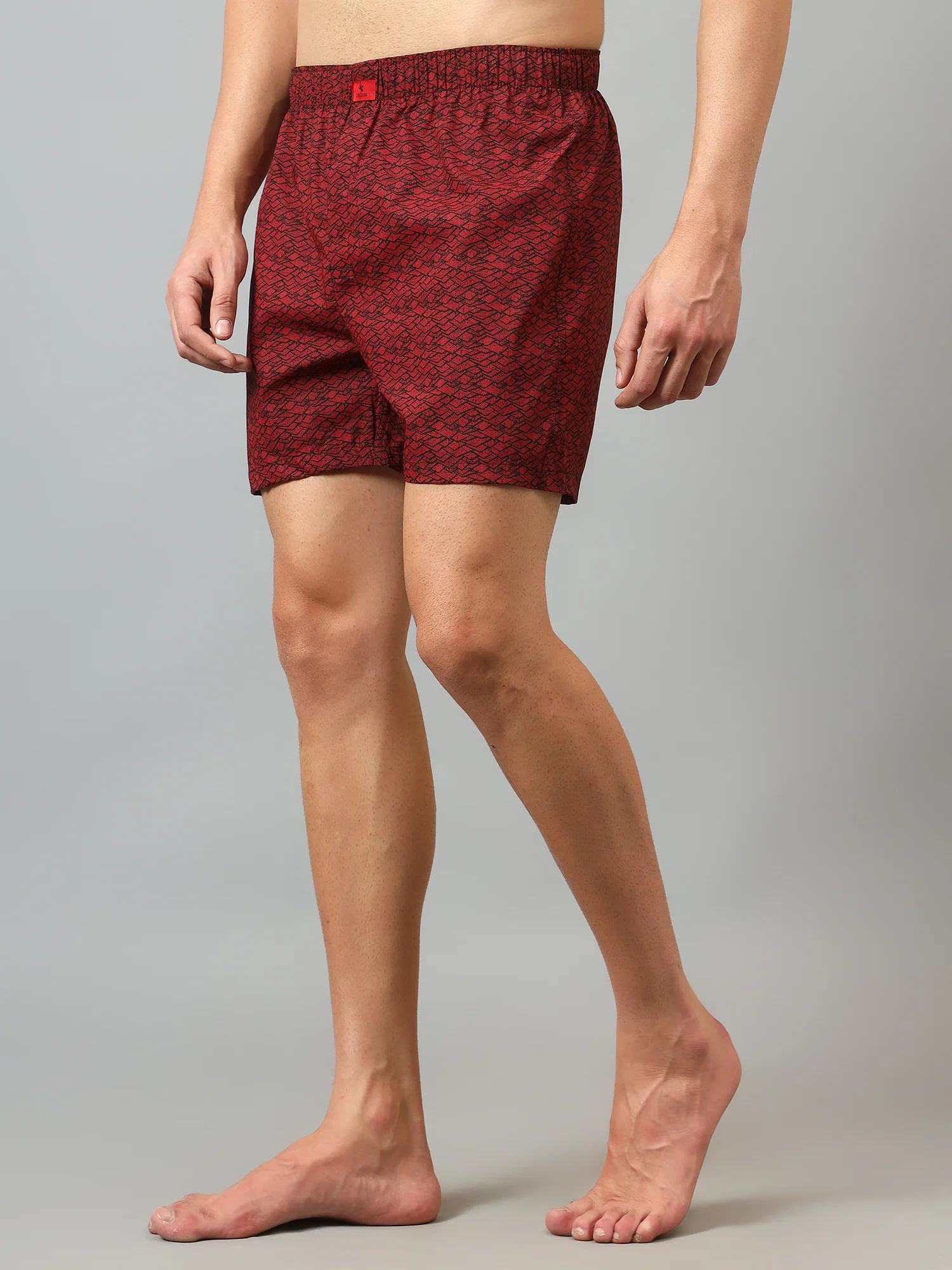 Men's Maroon Printed Boxer - Image 4
