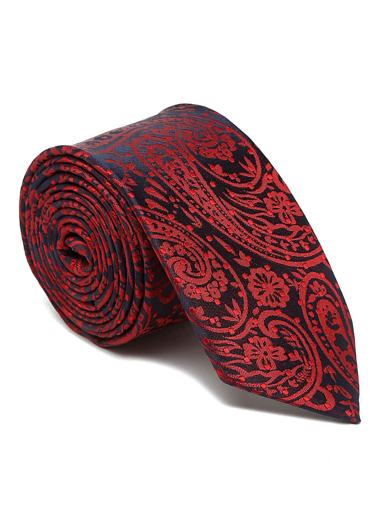 Men's Maroon Fashion Paisley Pattern Tie Set - Image 4