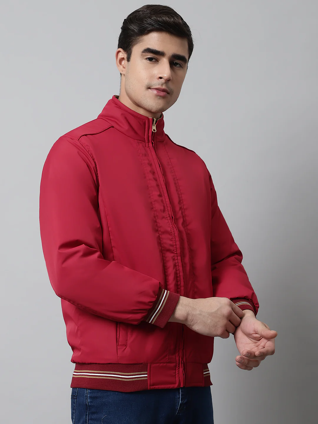 Mens Maroon Reversible Jacket - Image 4
