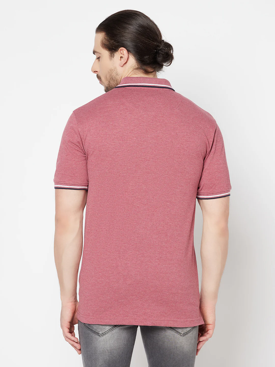 T-Shirt for Men | Breathable & Soft with Color Fastness Regular Fit Polo Neck Poly Cotton Fabric Solid Pattern - Image 4