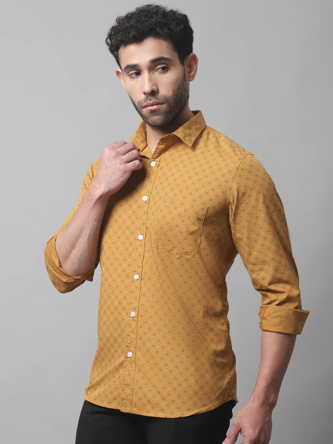 Casual Shirt for Men | Breathable & Soft with Color Fastness Regular Fit Spread Collar Neck Cotton Fabric Printed Pattern - Image 3