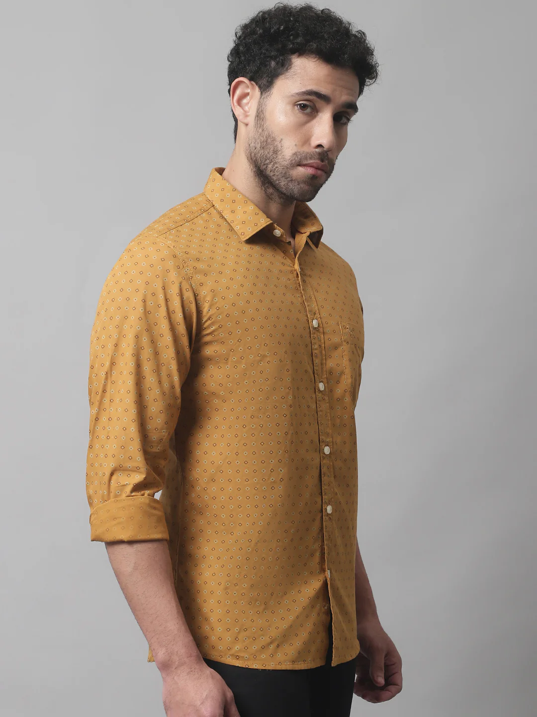 Casual Shirt for Men | Breathable & Soft with Color Fastness Regular Fit Spread Collar Neck Cotton Fabric Printed Pattern - Image 4