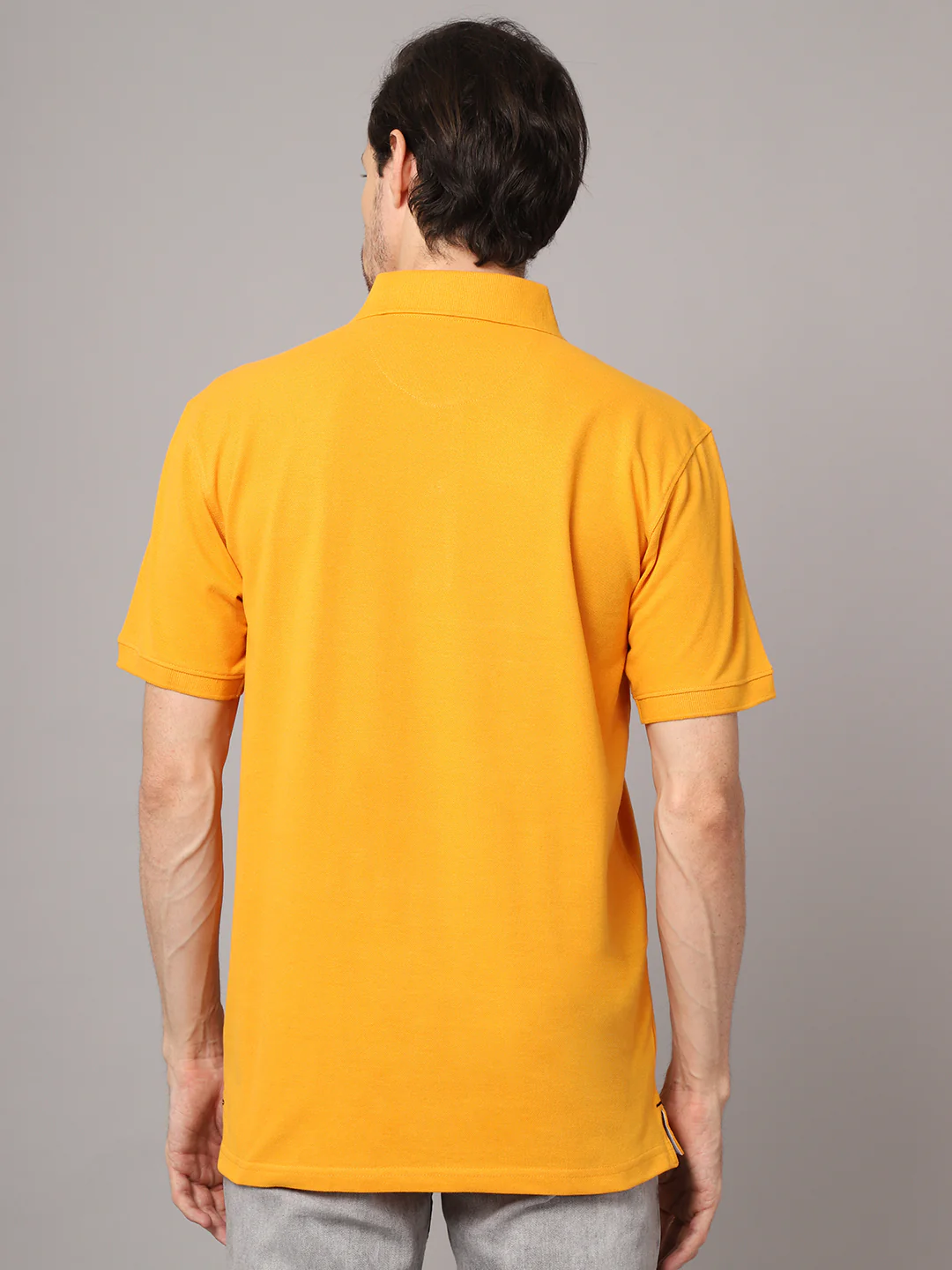 T-Shirt for Men | Breathable & Soft with Color Fastness Regular Fit Polo Neck Poly Cotton Fabric Solid Pattern - Image 3