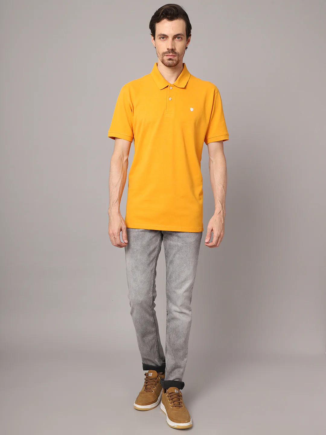 T-Shirt for Men | Breathable & Soft with Color Fastness Regular Fit Polo Neck Poly Cotton Fabric Solid Pattern - Image 4