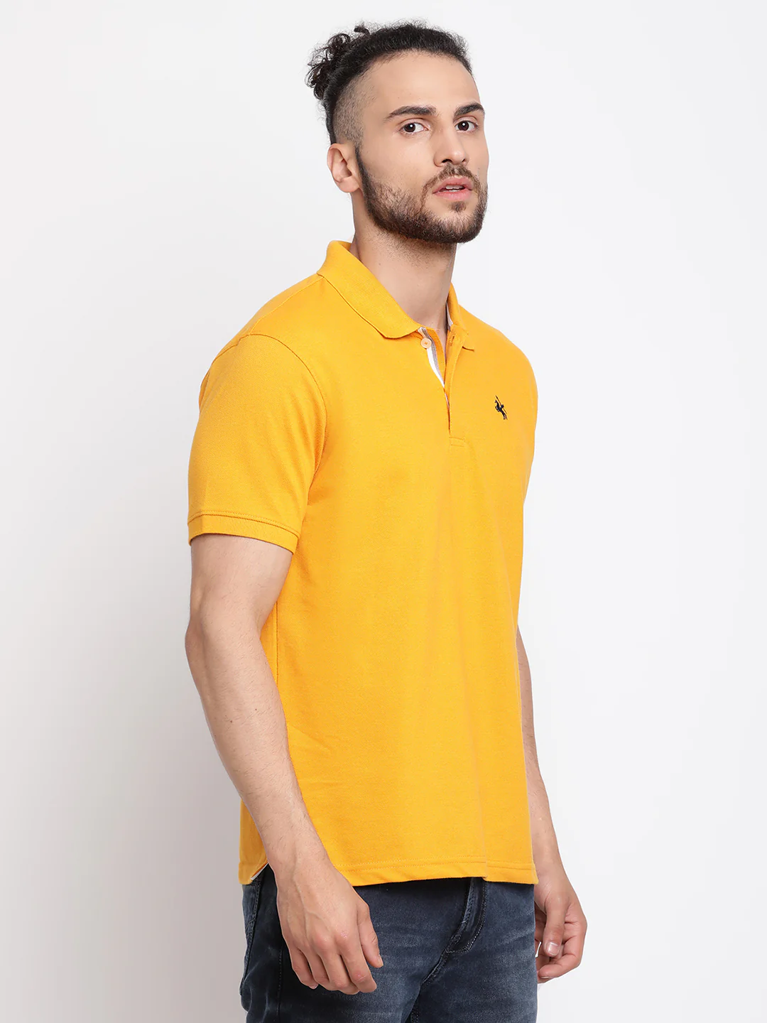 T-Shirt for Men | Breathable & Soft with Color Fastness Regular Fit Polo Neck Poly Cotton Fabric Solid Pattern - Image 4