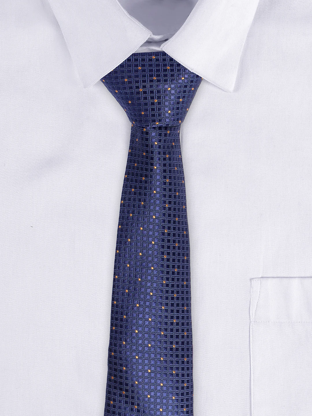 Cantabil Men's Navy Blue Dotted Printed Broad Tie - Image 2
