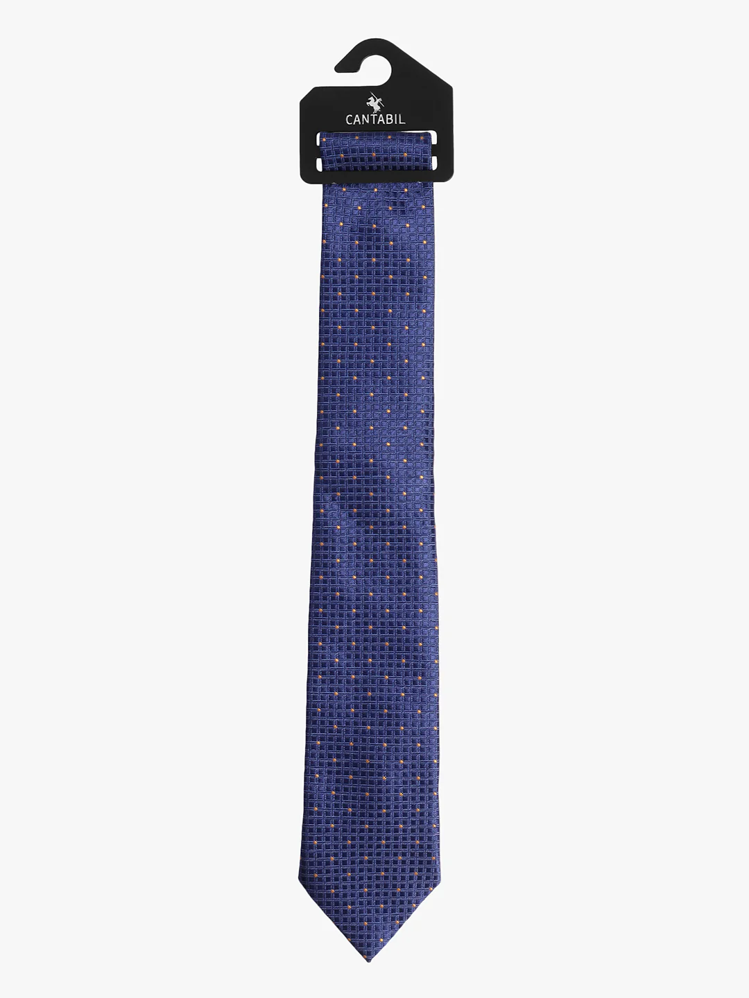 Cantabil Men's Navy Blue Dotted Printed Broad Tie - Image 3