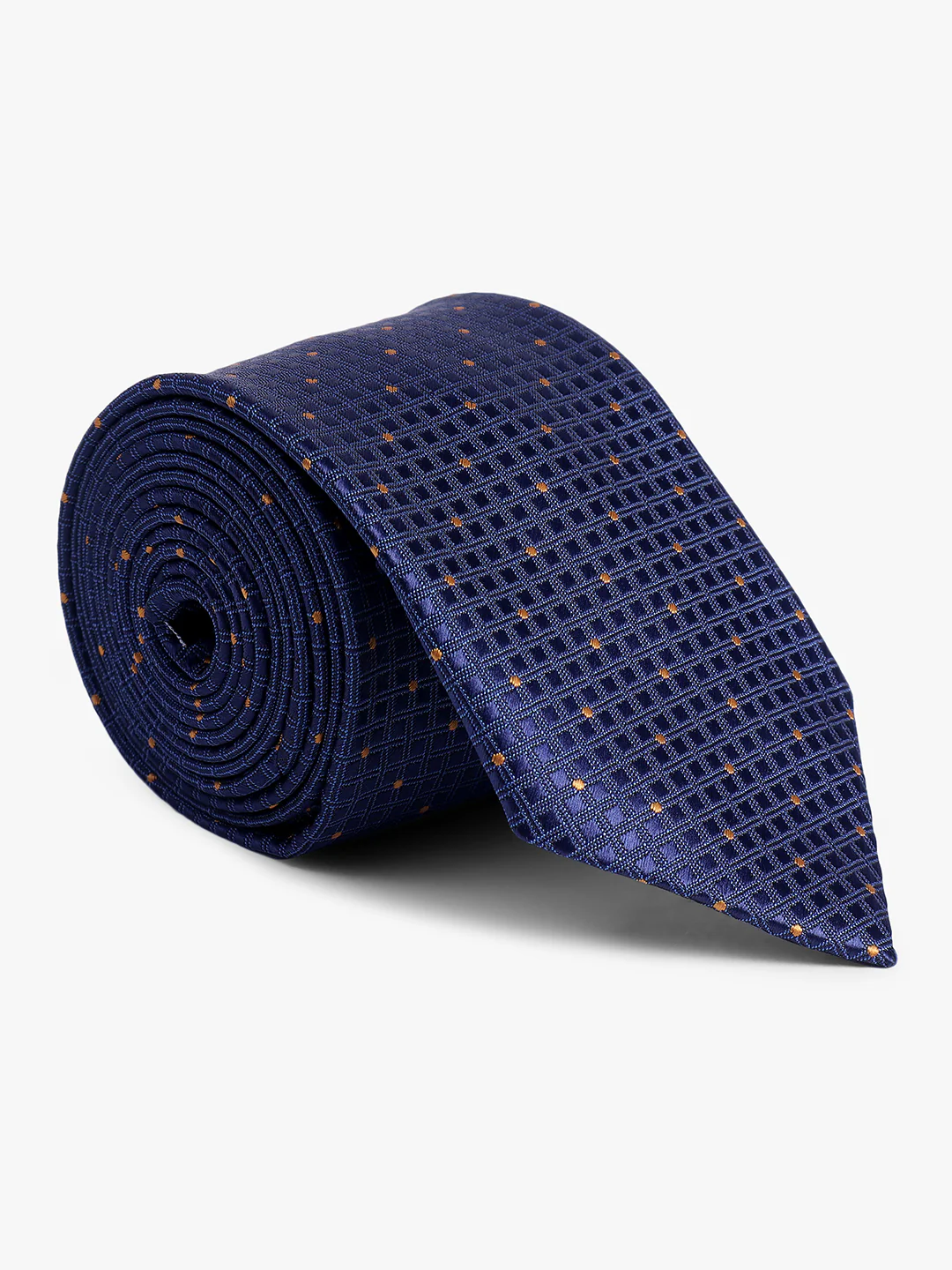Cantabil Men's Navy Blue Dotted Printed Broad Tie - Image 5